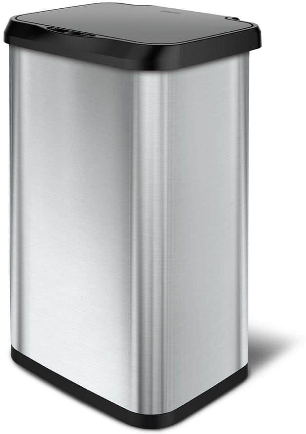 Glad 20 Gal. Stainless Steel with Clorox Odor Protection Touchless Motion Sensor Trash Can