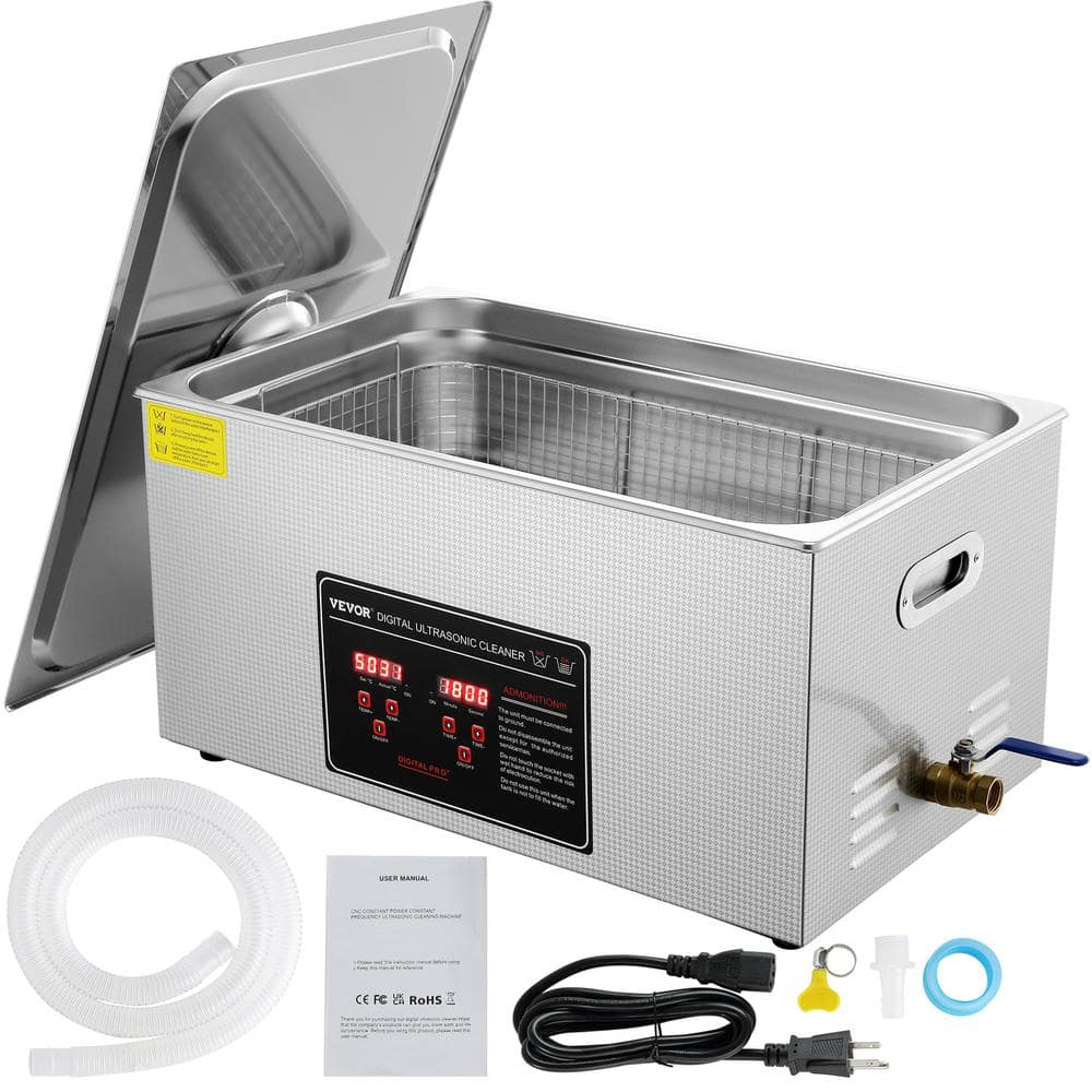 VEVOR Ultrasonic Cleaner 22L with Digital Timer and Heater Jewelry Cleaner Stainless Steel Heated Cleaning Machine