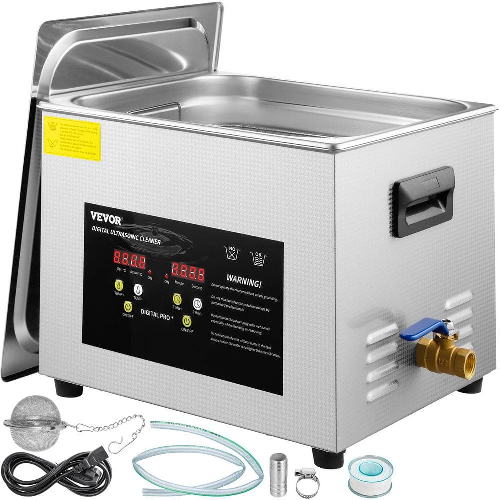 VEVOR Ultrasonic Cleaner 15L with Heater Ultrasonic Professional Digital Ultrasonic Cleaneing for Jewelry Glass Upgraded