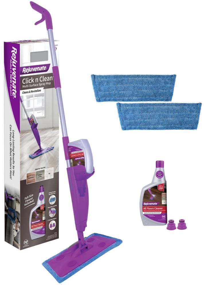 Rejuvenate Click n Clean Multi-Surface Microfiber Mop with Sprayer and Duster