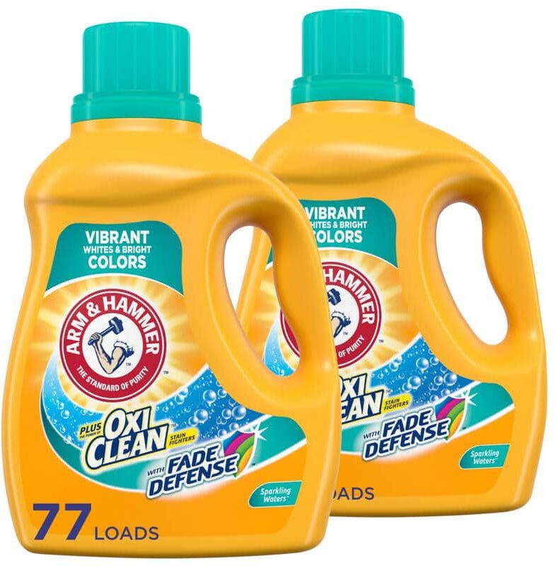 ARM & HAMMER 100.5.fl.oz Sparkling Waters Plus Fade Defense Liquid Laundry Detergent (77-Loads) (2-Pack)