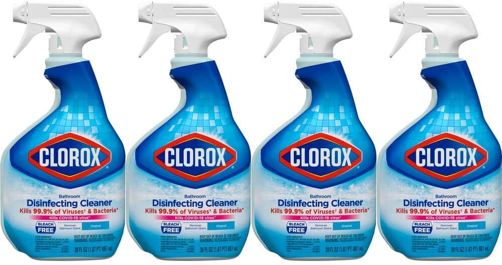 Clorox 30 oz. Bleach Free Disinfecting Bathroom Cleaner Spray (4-Pack)