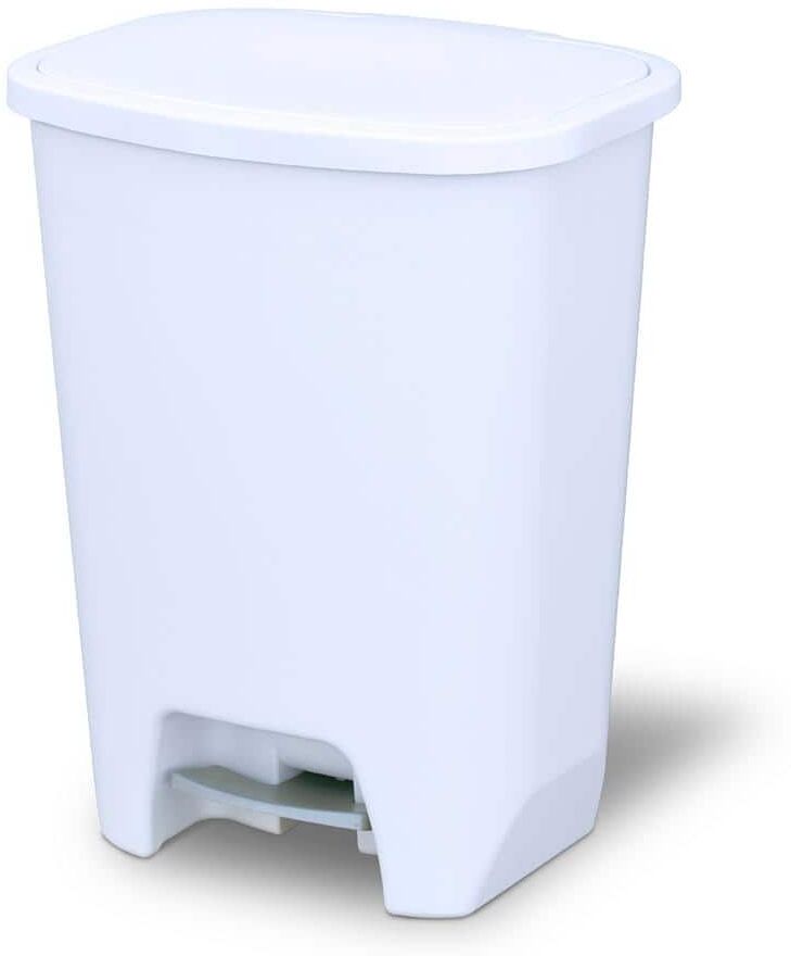 Glad 20 Gal. White Step-On Plastic Trash Can with Clorox Odor Protection of The Lid