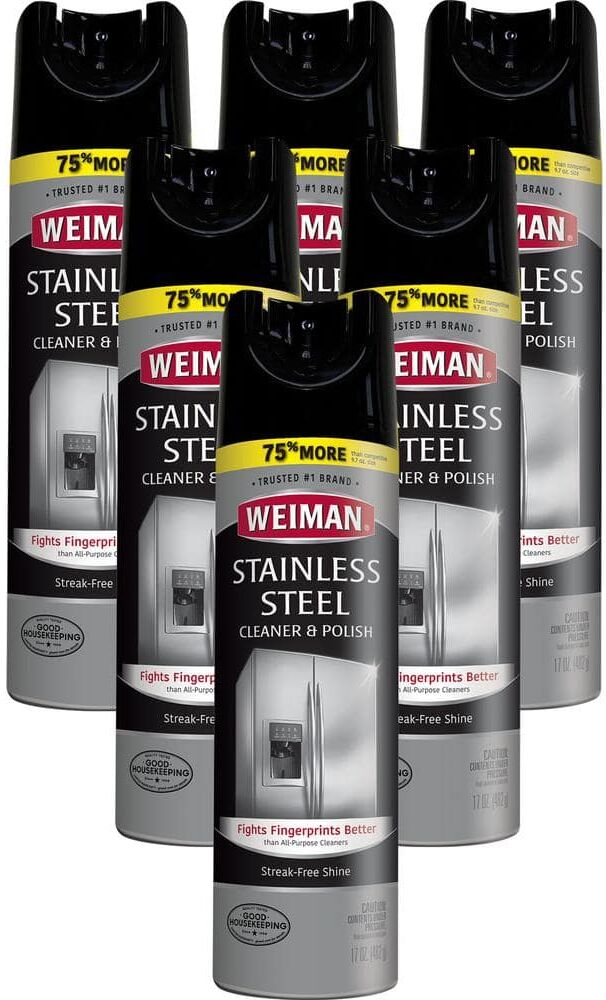 Weiman 17 oz. Stainless Steel Cleaner and Polish Aerosol (6-Pack)