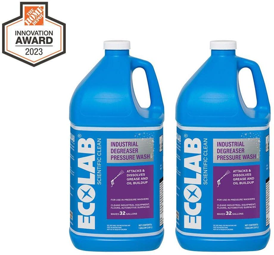 ECOLAB 1 Gal. Industrial Degreaser Pressure Wash Concentrate, Advanced clean for Commercial, Automotive and Equipment (2-Pack)