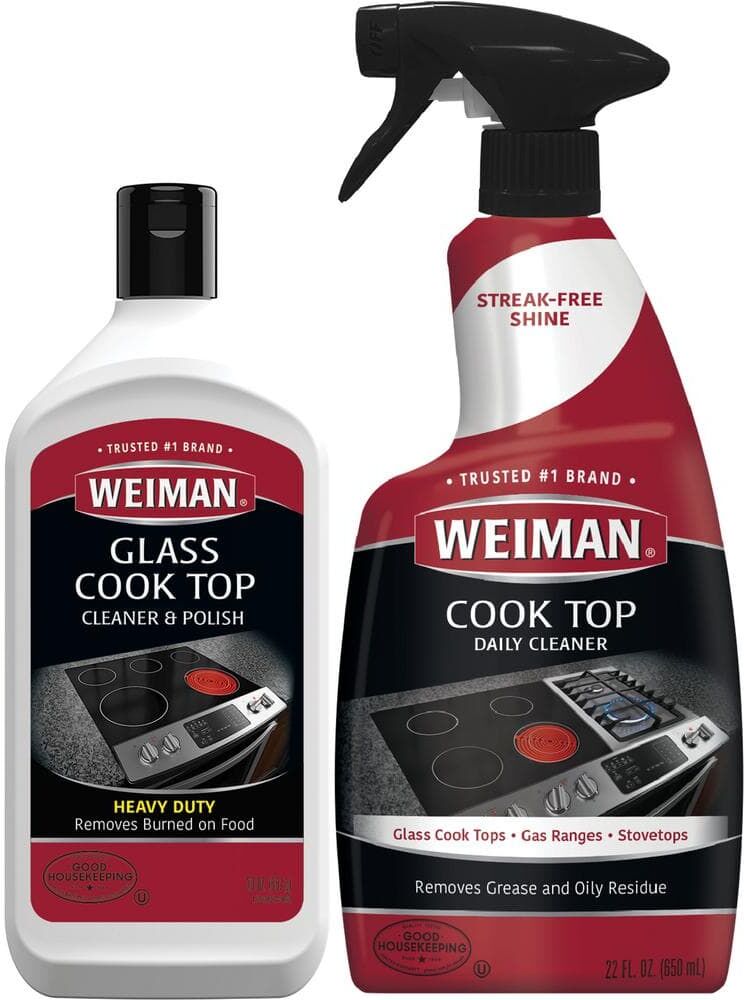 Weiman 20 oz. Glass Cook Top Cleaner and Polish and 22 oz. Stovetop Cleaner for Daily Use Spray