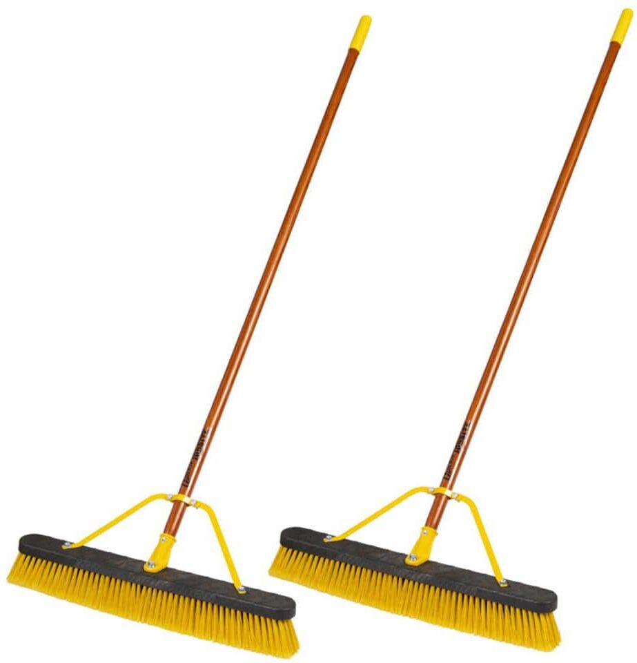 Quickie Job Site 24 in. Multi-Surface Indoor/Outdoor Push Broom (2-Pack)