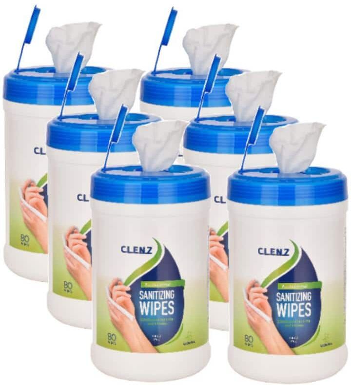 Alpine Clenz 80-Count Light Lemon Scented Antibacterial Sanitizing Wet Wipes (6-Pack)