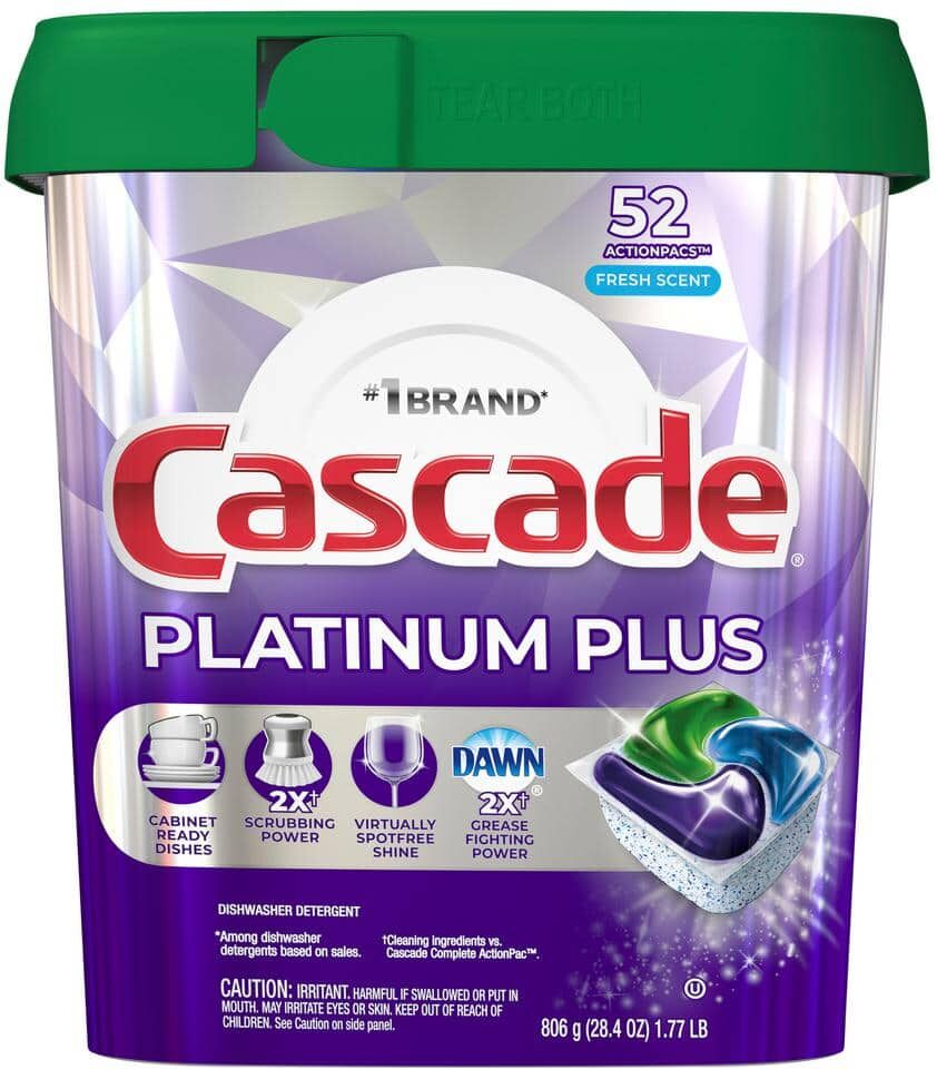 Cascade Platinum Plus Dawn Fresh Scent Dishwasher Detergent Pods (52-Count)