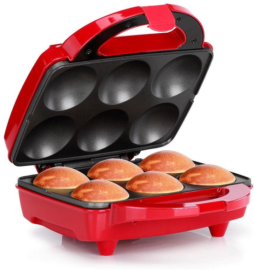 HOLSTEIN HOUSEWARES FUN Red Nonstick Cupcake Maker (6-Piece)