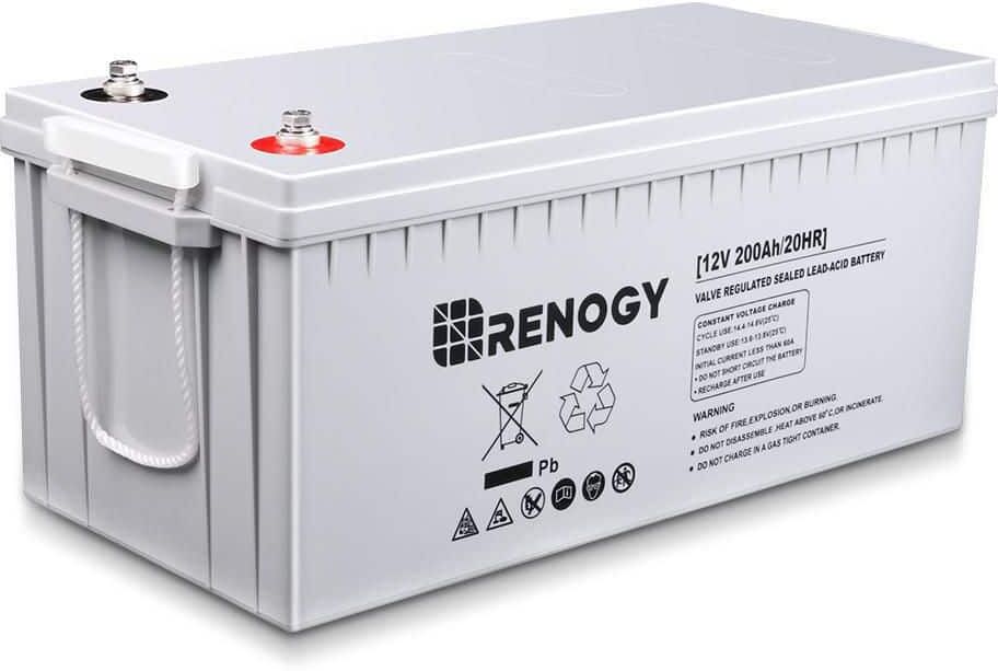 Renogy Deep Cycle AGM Battery 12-Volt 200Ah Safe Charge Most Home Appliances for RV, Off-Grid Solar System, Maintenance-Free