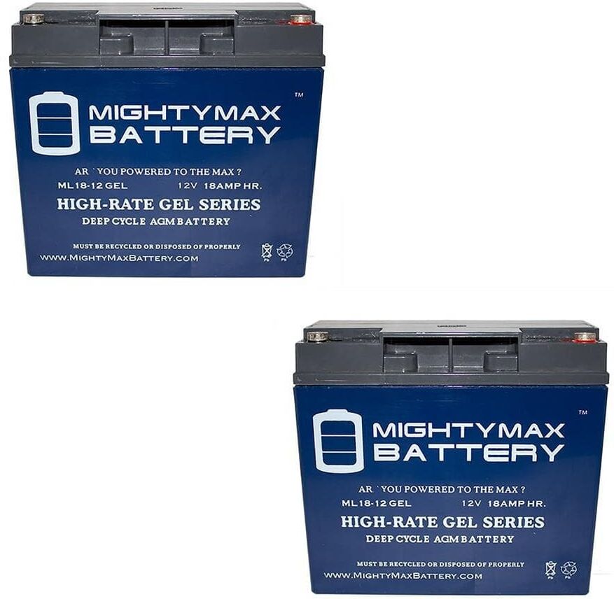 MIGHTY MAX BATTERY 12V 18AH GEL Battery for GoGo Travel Mobility Elite LR SC44LR - 2Pack