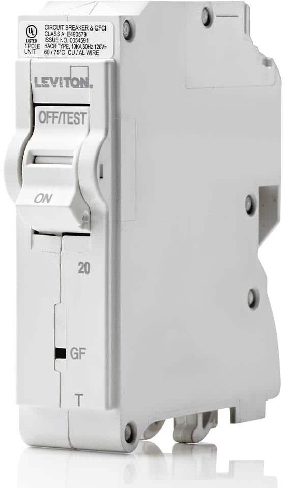 Leviton Branch Circuit Breaker, GFCI 1-Pole 20 Amp, 120-Volt, Thermal Magnetic