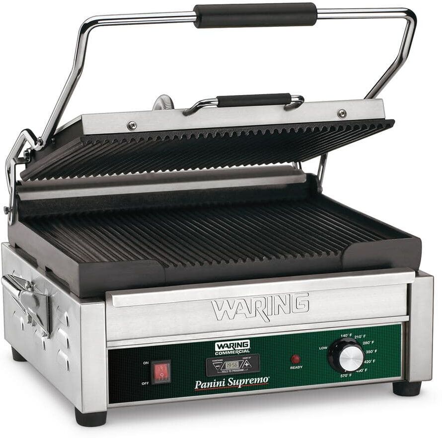 Waring Commercial Panini Supremo Large Panini Grill with Timer - 120-Volt (14.5 in. x 11 in. Cooking Surface)