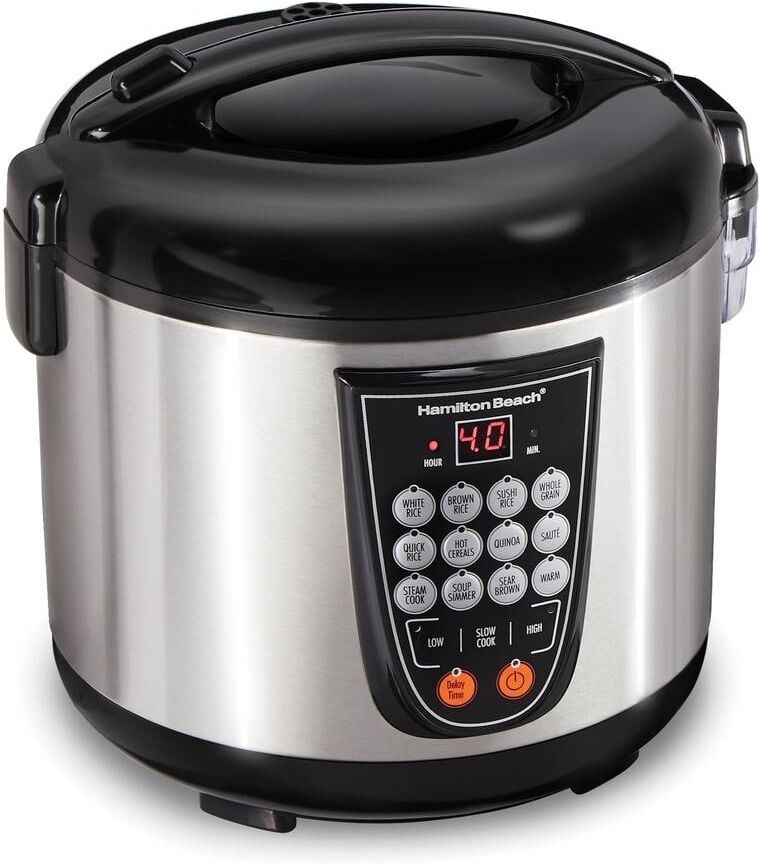 Hamilton Beach Digital 4.5 Qt. Stainless Steel Electric Multi-Cooker 14 Pre-Programmed Settings