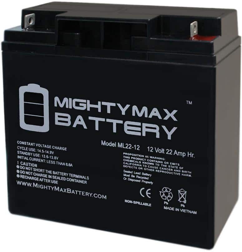 MIGHTY MAX BATTERY 12V 22AH SLA Battery Replacement for BB HR22-12