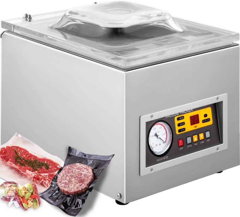 VEVOR Food Vacuum Sealer Machine 120 Watt Chamber Packaging Sealer 110-Volt for Food Saver Home Commercial Kitchen