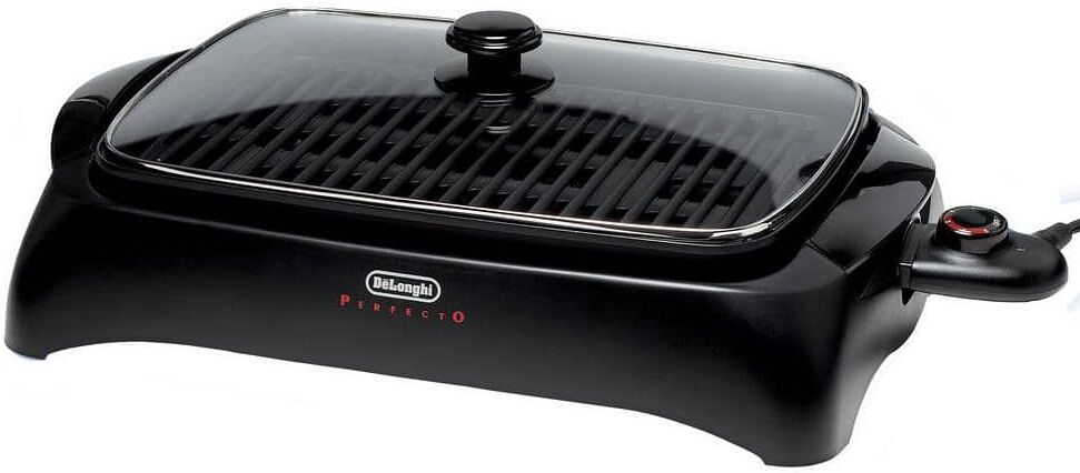 DeLonghi Perfecto Healthy 192 sq. in. Black Aluminum Indoor Grill with Lid