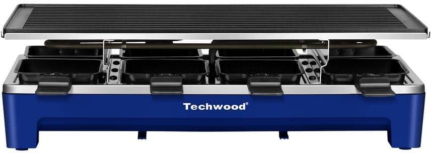 Xppliance 200 sq. in. Blue Stainless Steel Smokless Indoor Grill with Removable Plates