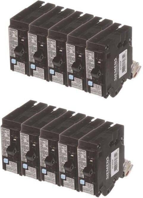 Siemens 20 Amp Single Pole Dual Function Circuit Breakers (10-Pack)