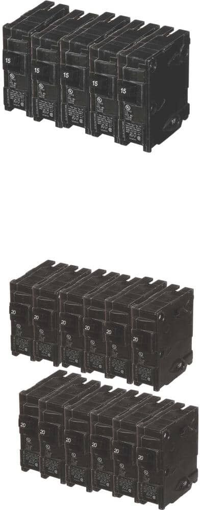 Siemens 15 Amp Single Pole (12-Pack) and 20 Amp Single Pole (24-Pack) Circuit Breakers