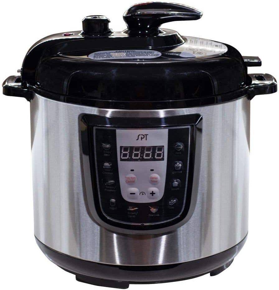 SPT 6 Qt. Stainless Steel Electric Pressure Cooker with Built-In Timer