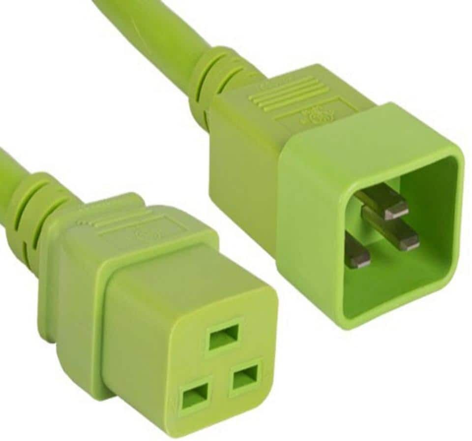 SANOXY 8 ft. 12 AWG 20 Amp 250-Volt Heavy-Duty Power Cord (IEC320 C20 to IEC320 C19), Green