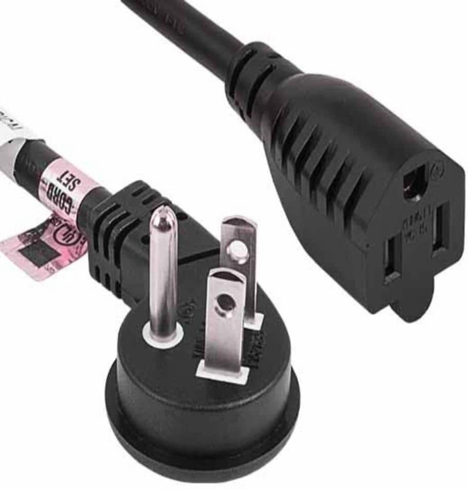 SANOXY 3 ft. Ultr Amp Low Profile Power Extension Cord (NEM Amp 5-15P to NEM Amp 5-15R), Black