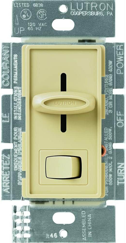 Lutron Skylark Dimmer Switch for Electronic Low-Voltage, 300-Watt Incandescent/Single-Pole, Ivory (SELV-300P-IV)