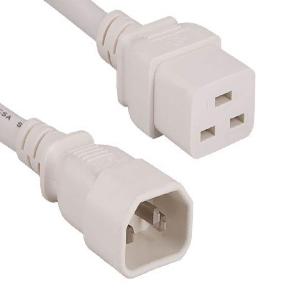 SANOXY 8 ft. 14 AWG 15 Amp 250-Volt Power Cord (IEC320 C14 to IEC320 C19), White