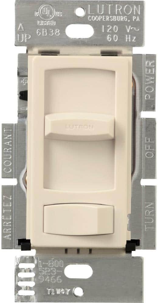 Lutron Skylark Contour Dimmer Switch for Electronic Low-Voltage, 300-Watt/Single-Pole or 3-Way, Light Almond (CTELV-303P-LA)