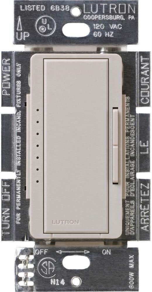 Lutron Maestro Digital Dimmer Switch for Electronic Low Voltage, 600W/Multi-Location, Taupe (MSCELV-600M-TP)