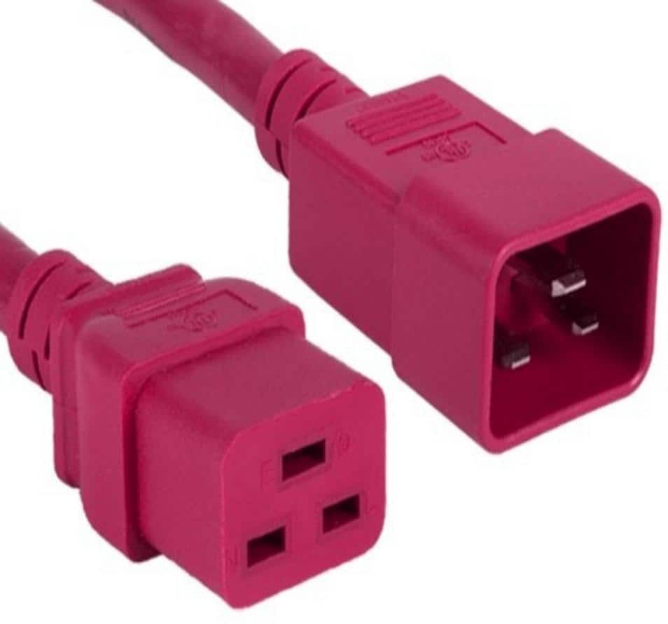 SANOXY 6 ft. 12 AWG 20 Amp 250-Volt Heavy-Duty Power Cord (IEC320 C20 to IEC320 C19), Red