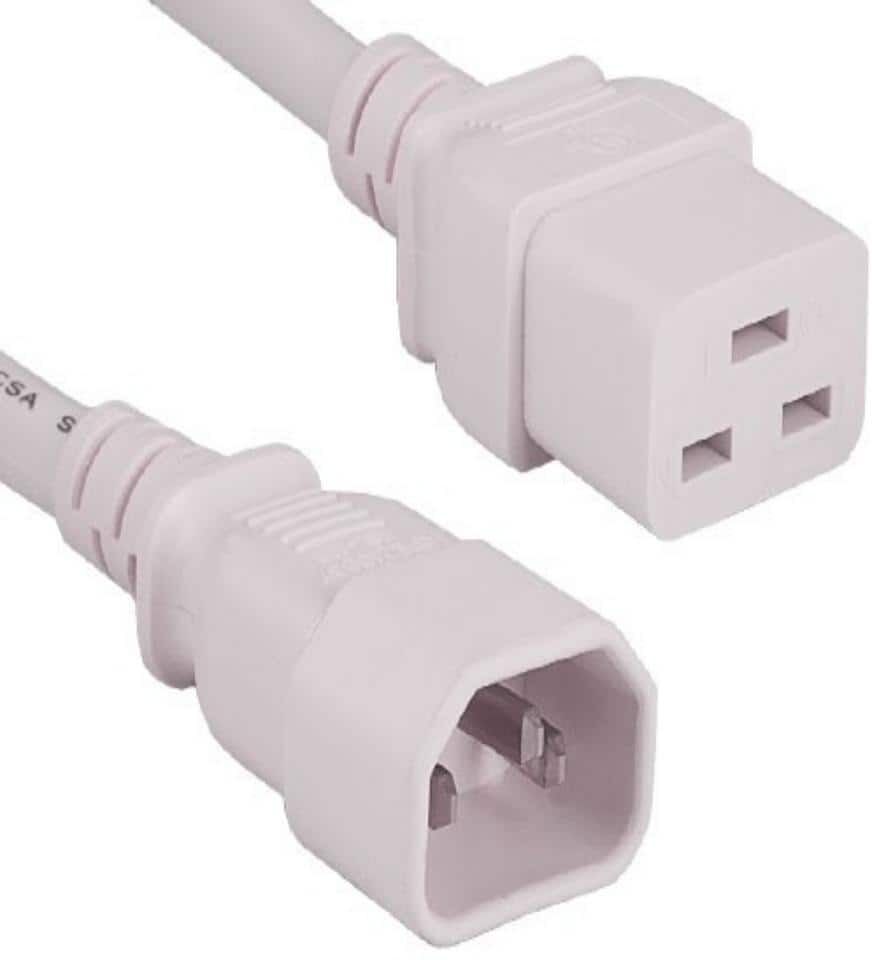 SANOXY 14 AWG 15 Amp 250-Volt Power Cord (IEC320 C14 to IEC320 C19), White