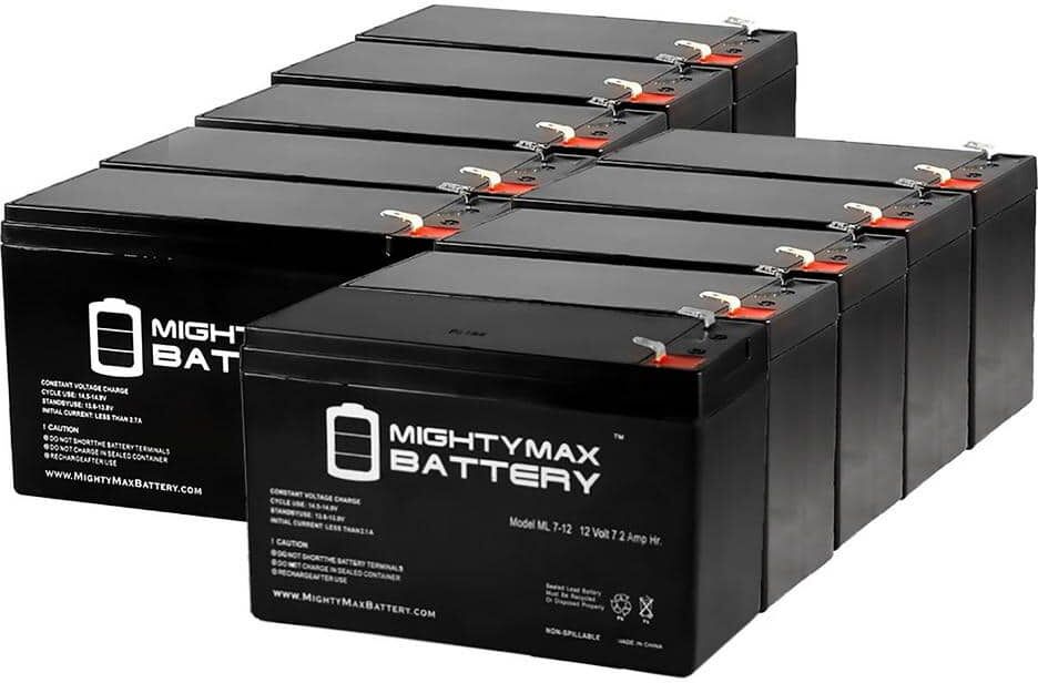 MIGHTY MAX BATTERY 12V 7.2AH SLA Battery for Peak PKC0J6 600 AMP - 10 Pack