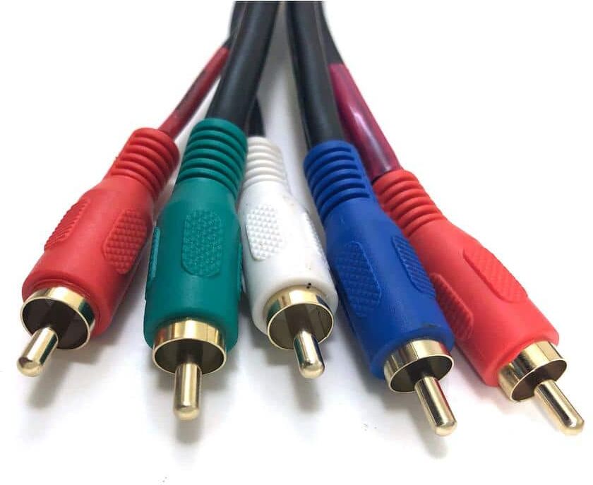 Micro Connectors, Inc 12 ft. Premium 5-RCA Component Video Plus Audio Cable Black