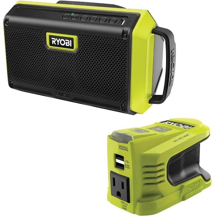 RYOBI ONE+ 18V Cordless 2-Tool Combo Kit with Bluetooth Speaker and 150-Watt Power Inverter (Tools Only)