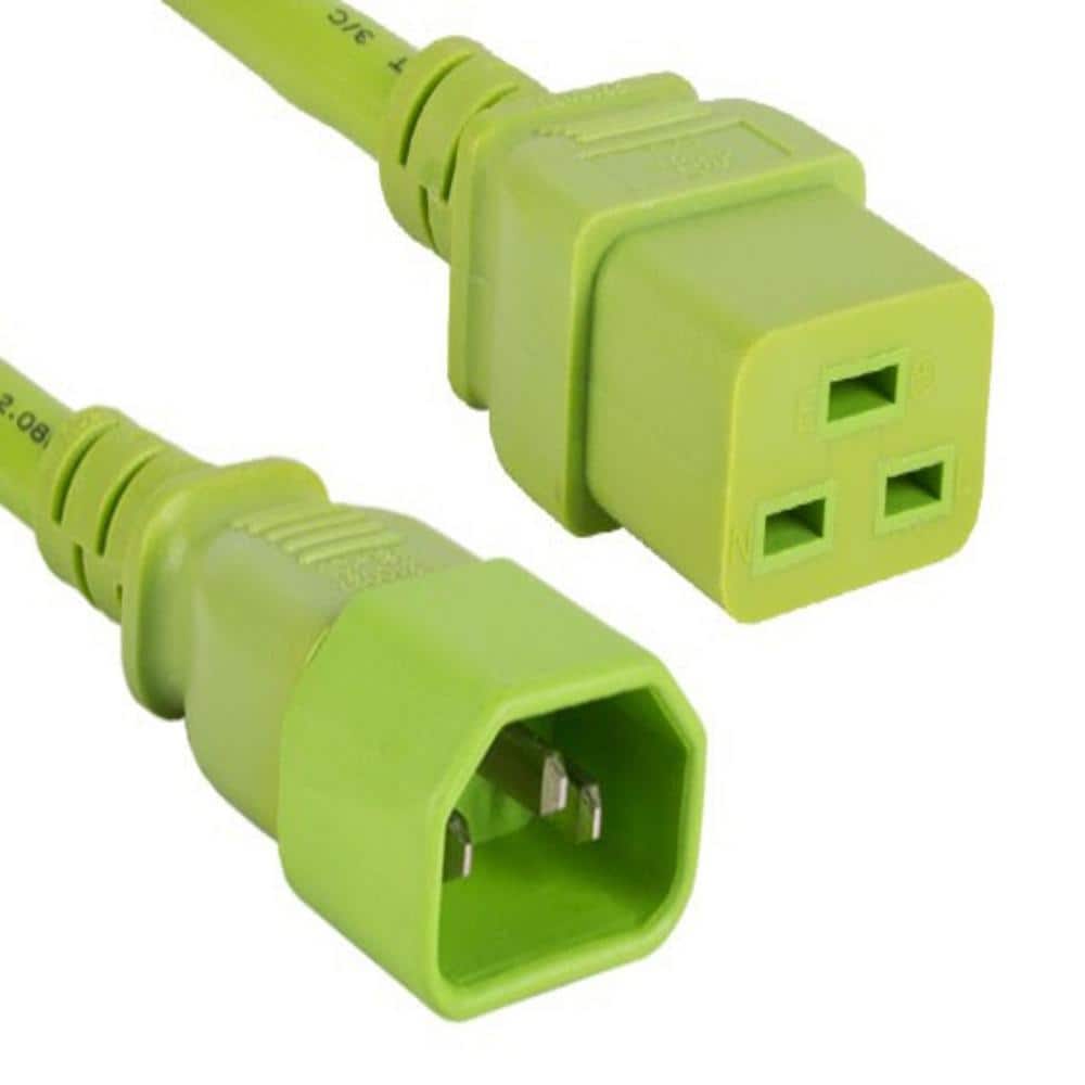 SANOXY 10 ft. 14 AWG 15 Amp 250-Volt Power Cord (IEC320 C14 to IEC320 C19), Green