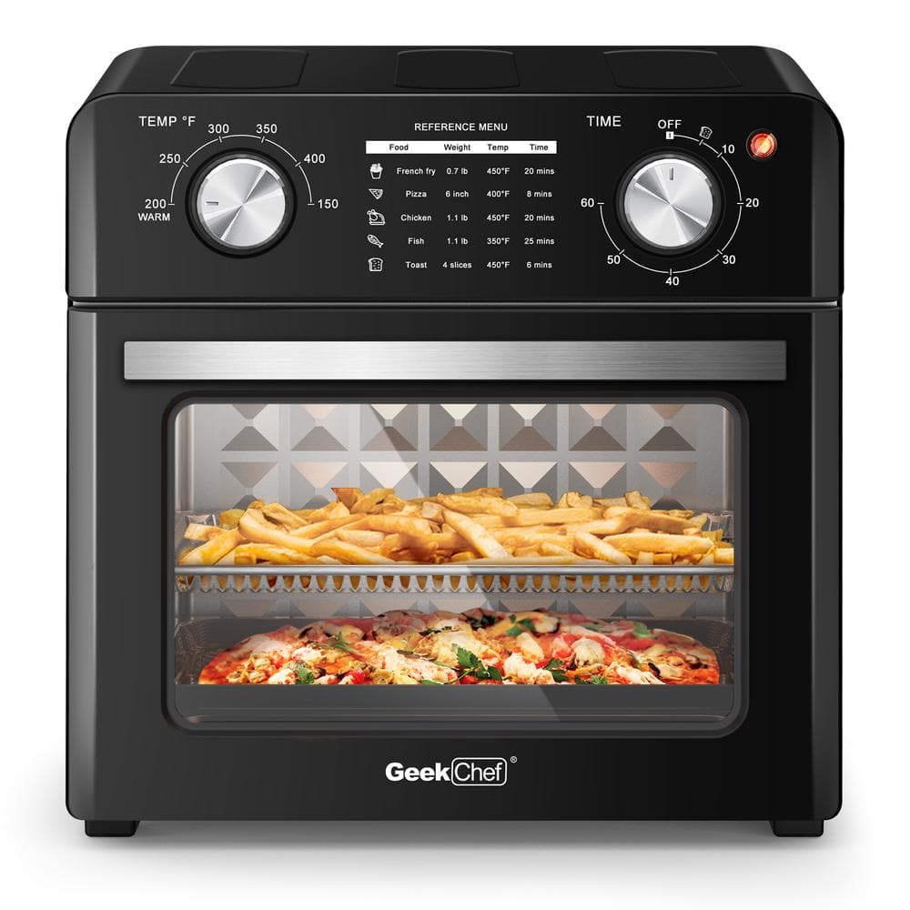 JEREMY CASS 14 qt. Black Air Fryer Toaster Oven Combo,4 Slice Toaster Convection Air Fryer Oven Warm, 16 in 1 Digital Easy Operation