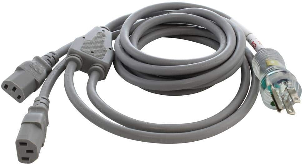 AC WORKS 10 ft. 13 Amp 16/3 Medical Grade Y-Cable with 2 C13 Connectors