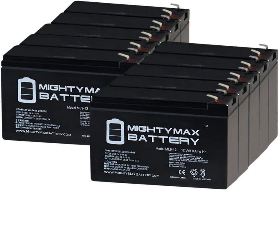 MIGHTY MAX BATTERY 12V 9Ah Battery Replaces Vexilar UP2012D FL-20 Ultra Pack - 10 Pack