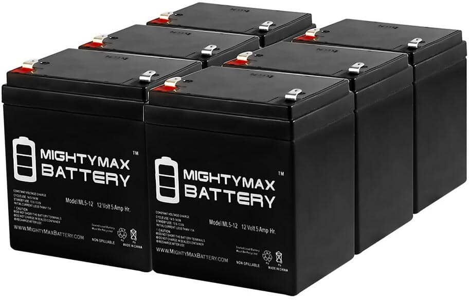 MIGHTY MAX BATTERY 12V 4.5Ah Home Alarm Security System SLA Battery - 6 Pack