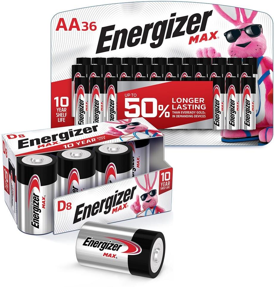 Energizer MAX Emergency Bundle with AA (36-Pack) and D (8-Pack) Batteries