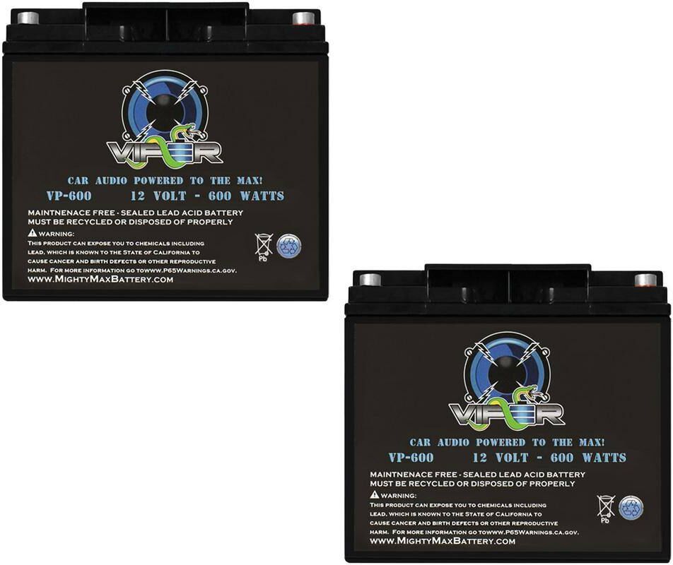 MIGHTY MAX BATTERY Viper VP-600 600 Watt Audio Replacement Battery for Kinetik Automotive Vehicle Accessory - 2 Pack