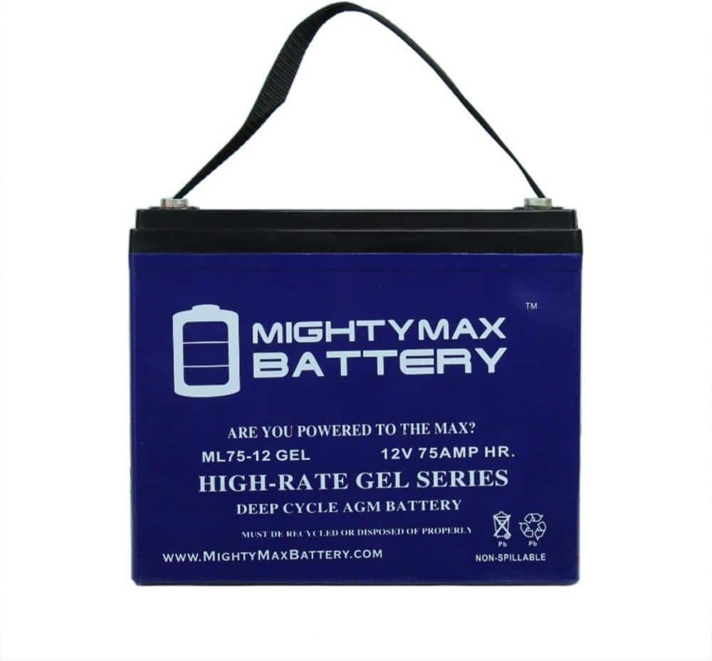 MIGHTY MAX BATTERY 12V 75AH GEL Battery Replaces Permobil M300 PS JR Power Wheelchair