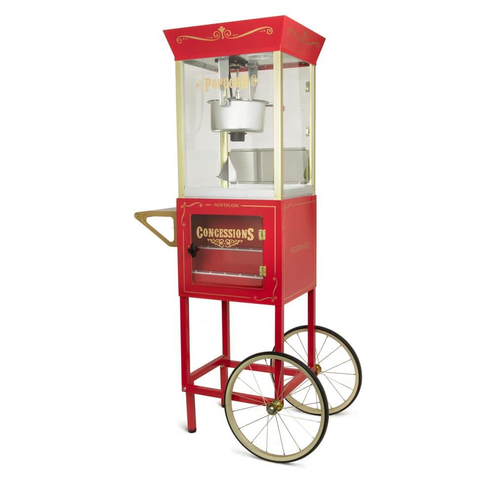Nostalgia NKPCONCRT10RD 10 oz. Concession Popcorn Machine Cart in Red