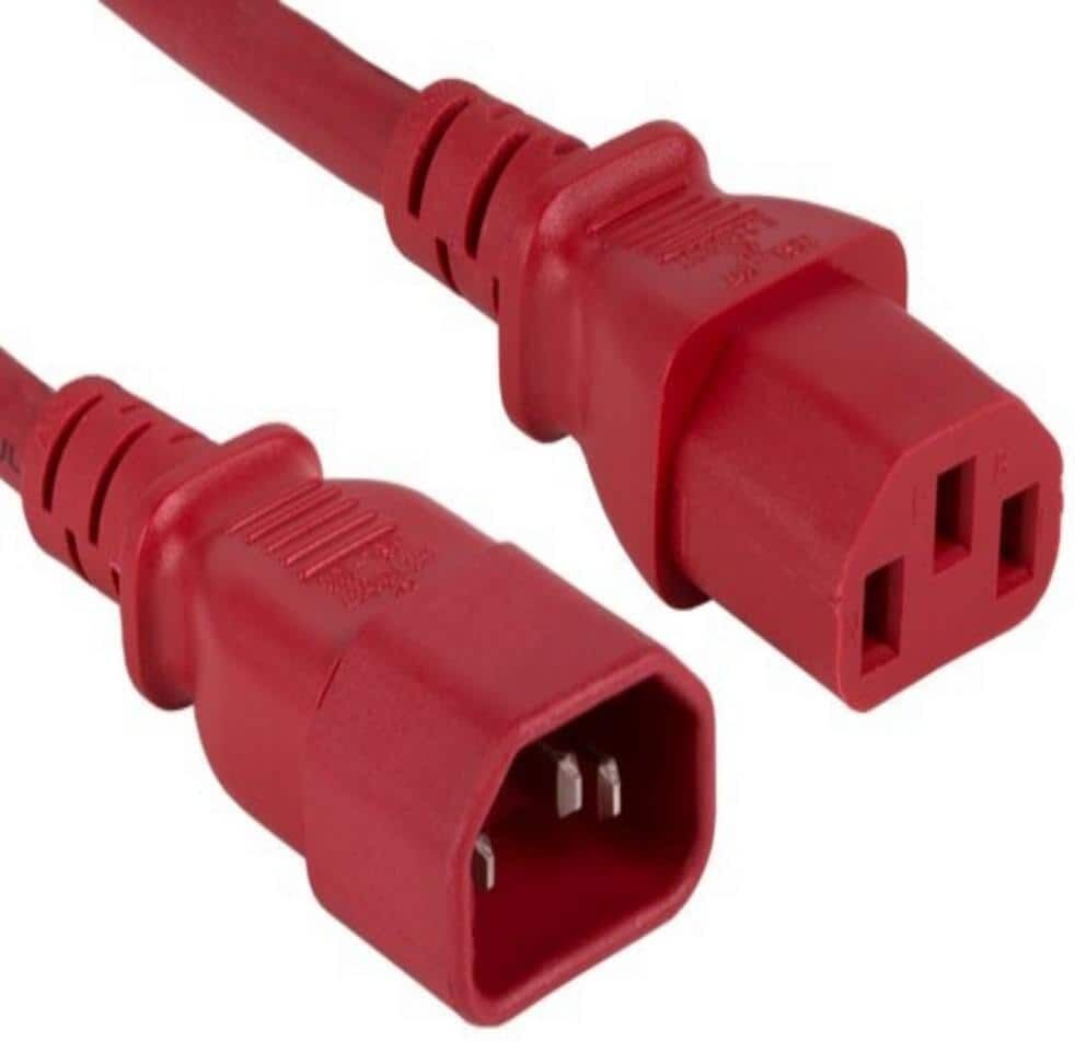 SANOXY 6 ft. 14 AWG Computer Power Extension Cord (IEC320 C13 to IEC320 C14), Red