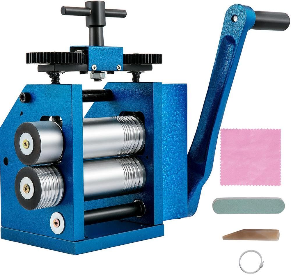 VEVOR Rolling Mill, 4.4 in./112 mm Jewelry Rolling Mill Machine Gear Ratio 1:2.5 Wire Roller Mill 0.1-7 mm Press