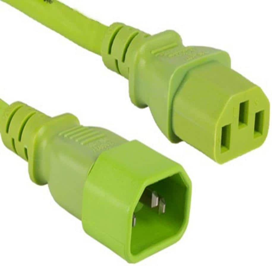 SANOXY 2 ft. 18 AWG Computer Power Extension Cord (IEC320 C13 to IEC320 C14), Green (4-Pack)