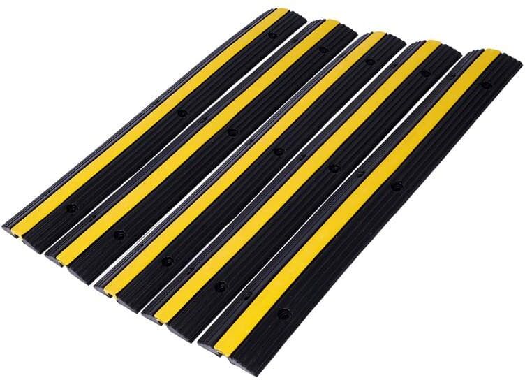 Etokfoks Cable Protector Ramp Rubber Speed Bumps 2-Pack of 1-Channel 6600 lbs. Load Capacity with12-Volt Spike(1-Channel, 5-Pack)